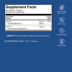 BrainMD Vitamin D3 + K2 capsules close up for easy daily intake
