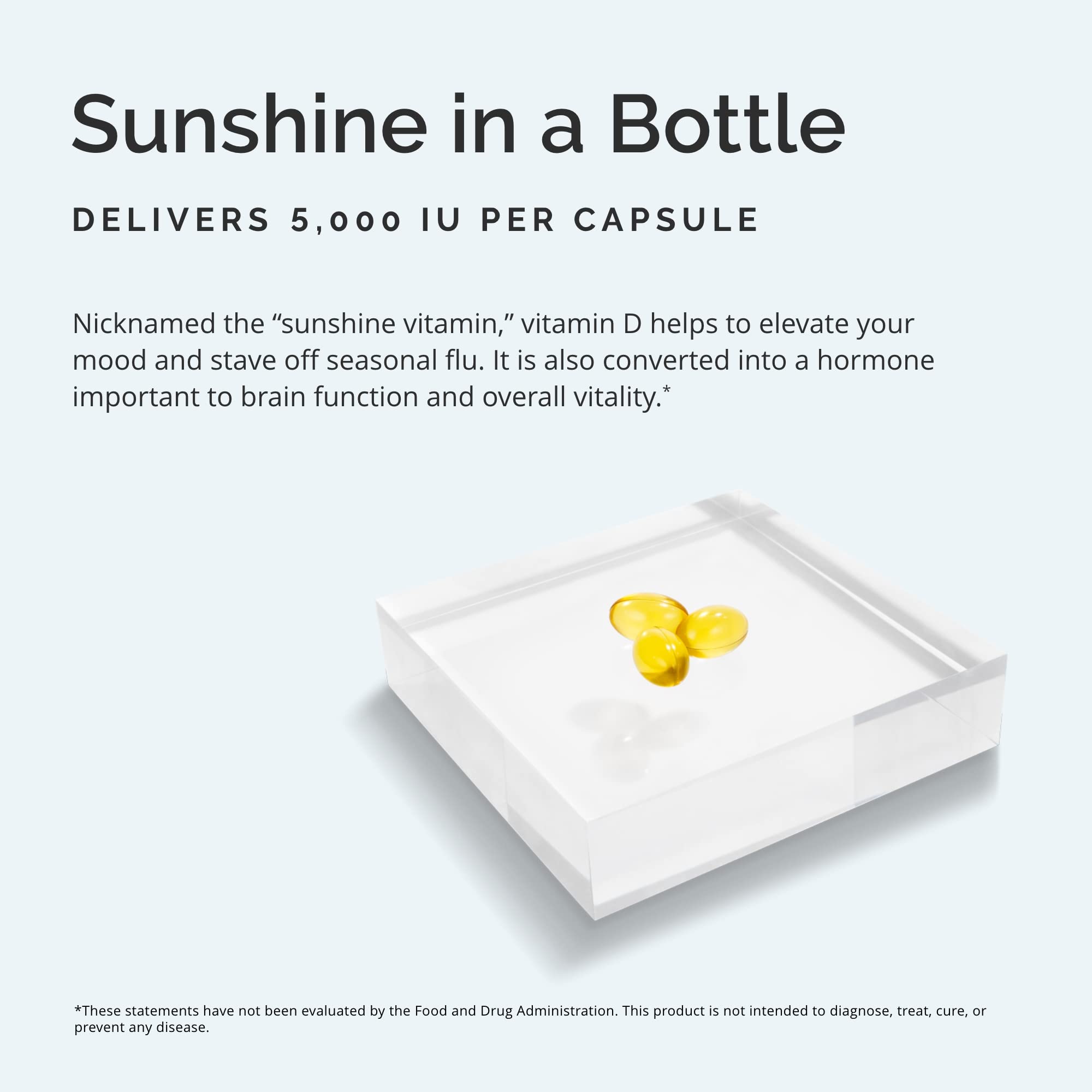 BrainMD Vitamin D3 label detail with potency and ingredients.