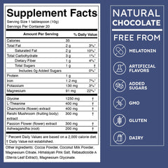Brainoa Sleep Cocoa magnesium-glycinate closeup highlights soothing ingredients for unwinding.