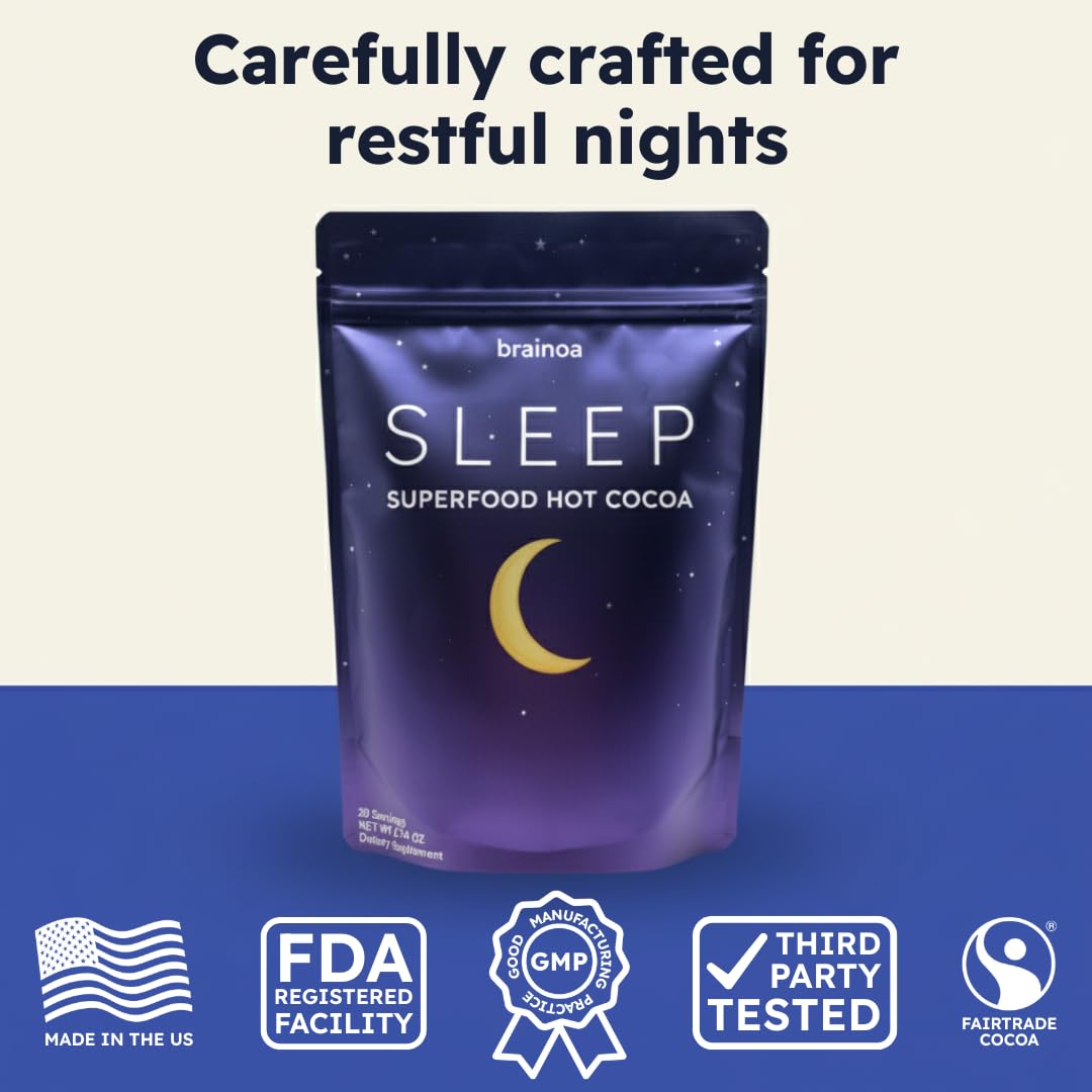 Brainoa Sleep Cocoa vegan dairy-free recipe scene highlights inclusive indulgence.