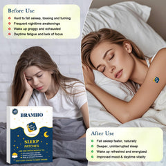BRAMHO Sleep Patch closeup adhesive shows gentle wear for a comfortable night