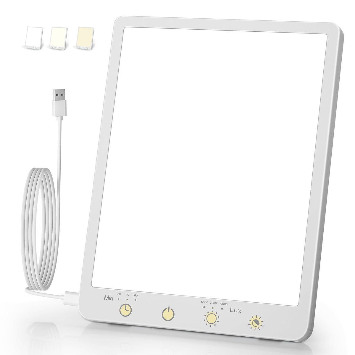 BRAND SET Light Therapy Lamp front view with premium design and bright illumination.
