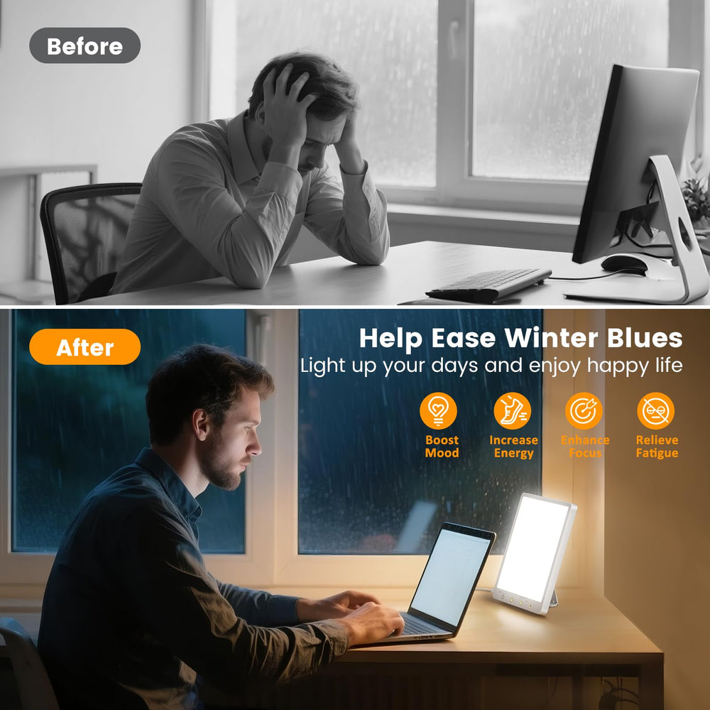 BRAND SET Light Therapy Lamp timer feature for tailored sessions.