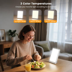 BRAND SET Light Therapy Lamp wall mount demonstrates space-saving installation.
