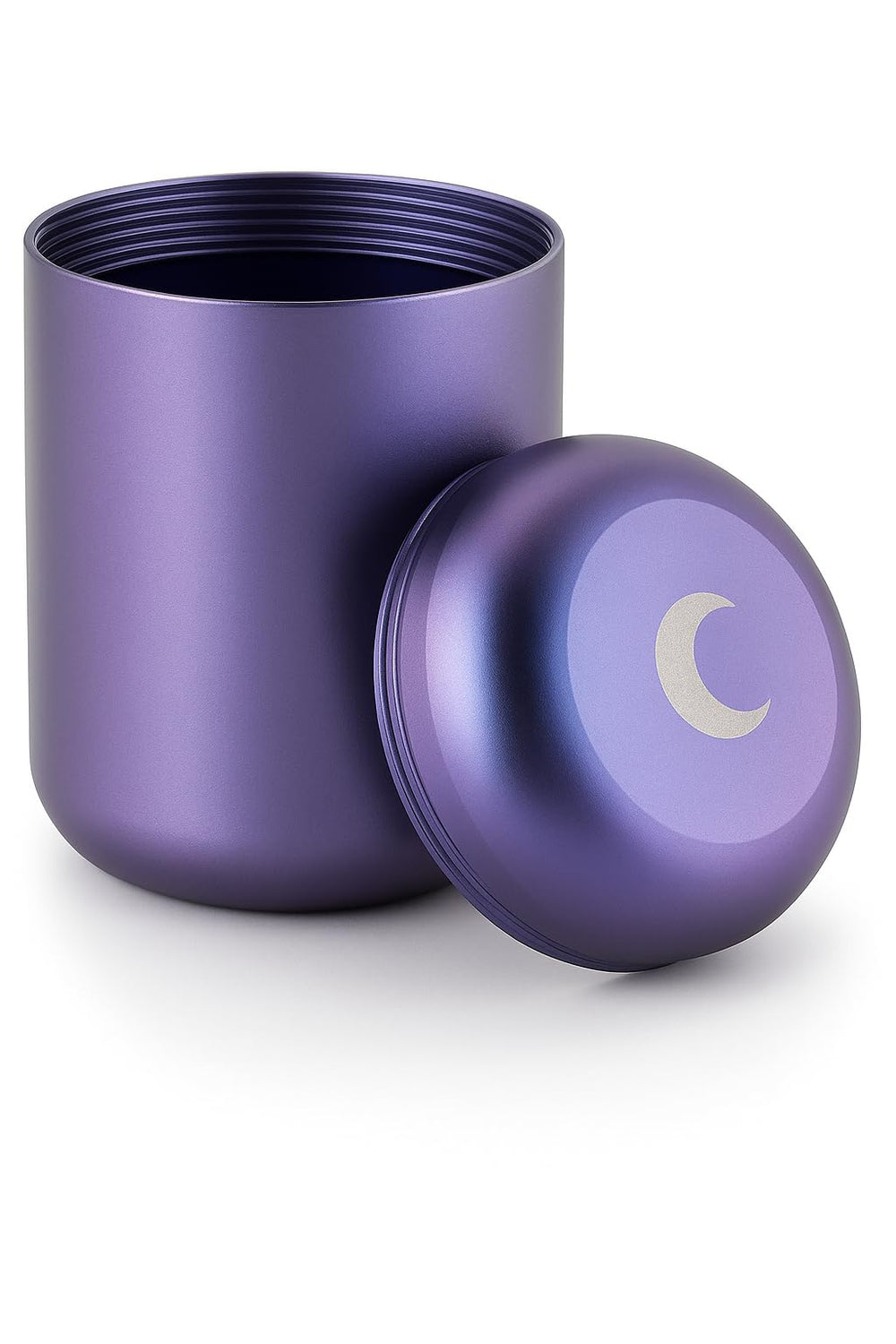 Brando Moon metal pill container with airtight lid guarding pills on the go.