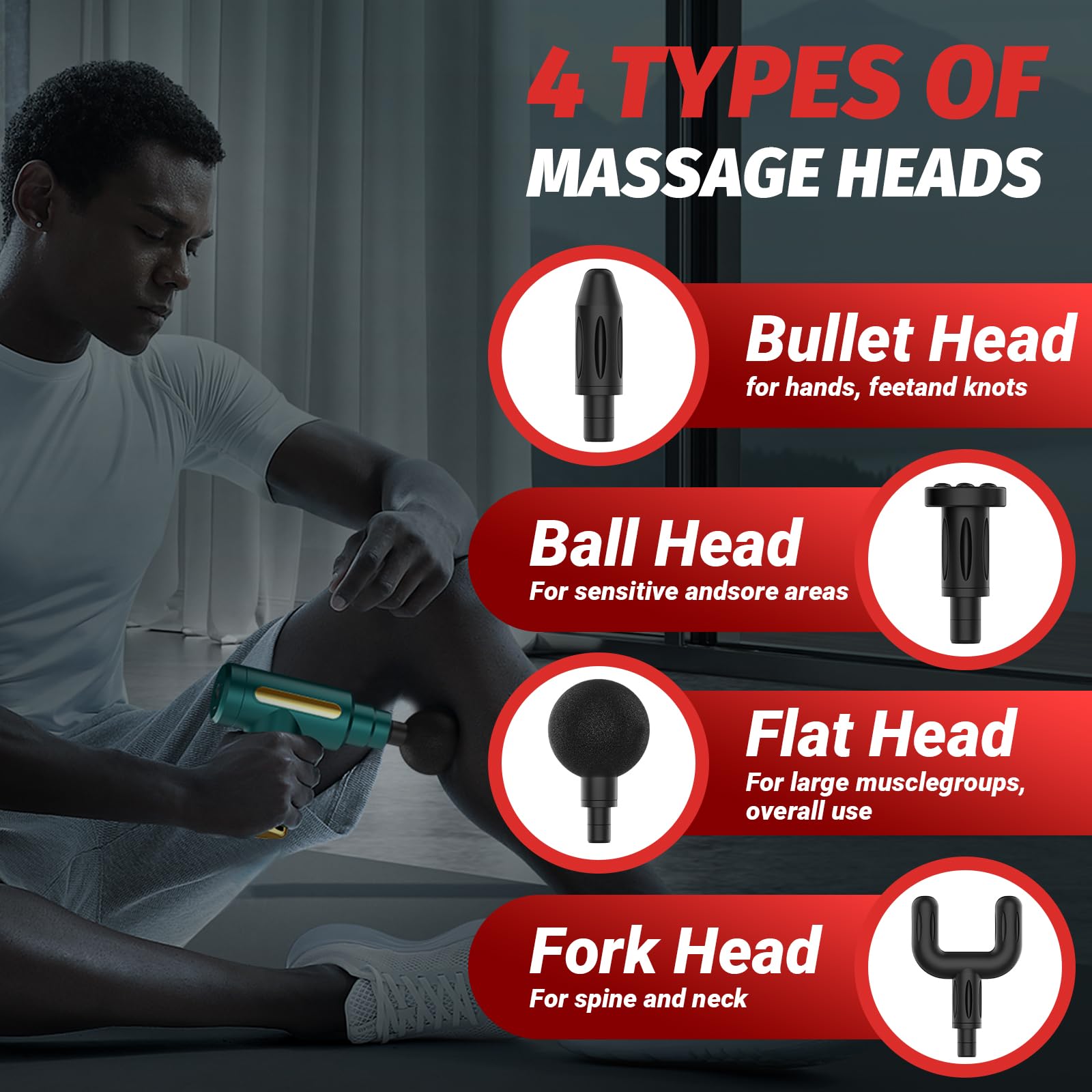 Brantefa device includes 4 heads to target multiple muscle groups.