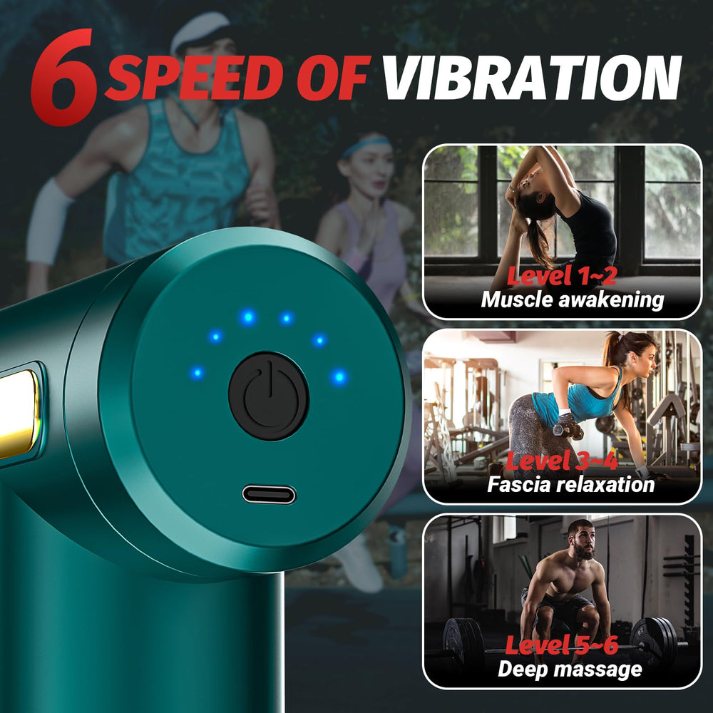 Brantefa massage gun with 6 speeds for customized percussion on demand.