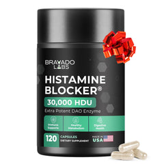Bravado Labs DAO HDU bottle with capsules ready for daily histamine support