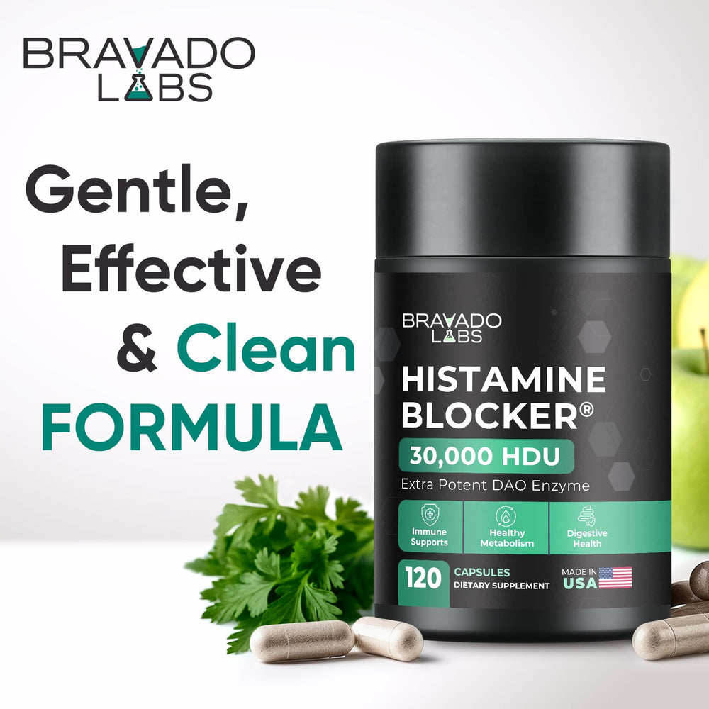 Bravado Labs DAO HDU label close-up showing dosage information