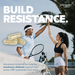 Bravado Labs L-Lysine bottle pour demonstrates easy daily immune routine