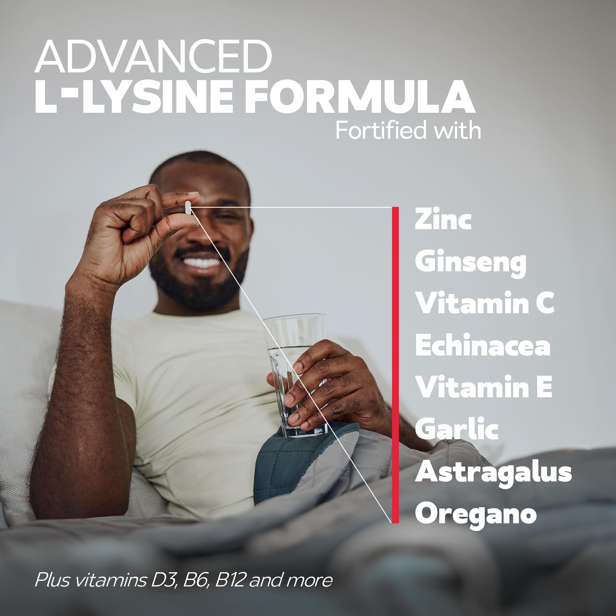 Bravado Labs L-Lysine bottle with water for easy daily intake