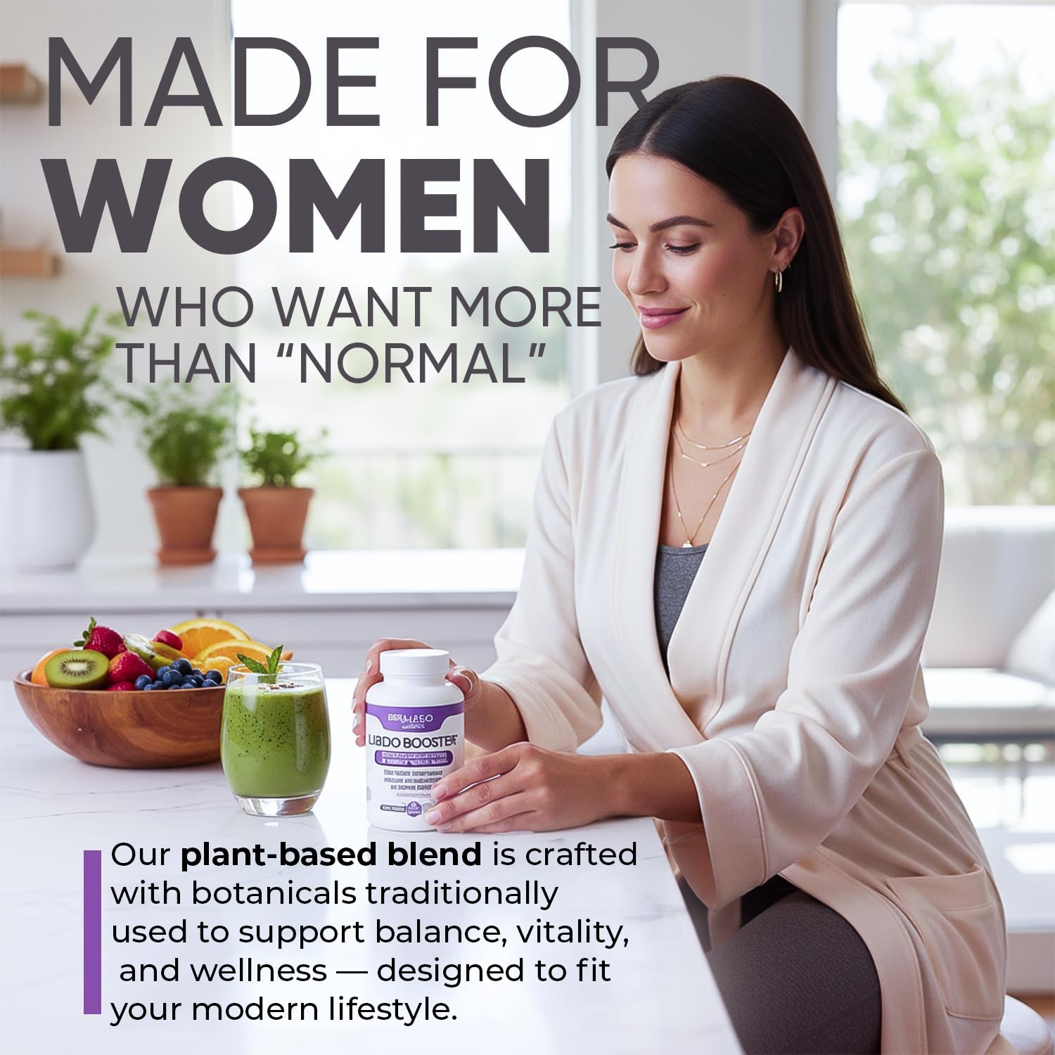 Bravado Labs Women's Energy label view emphasizes ingredients and benefits.