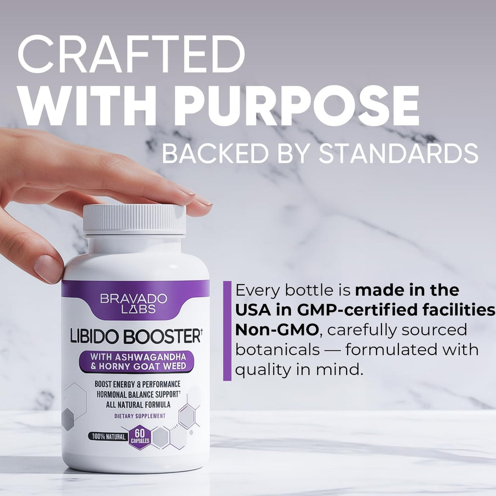 Bravado Labs Women's Energy packaging box showcases sustainable vegan capsules.