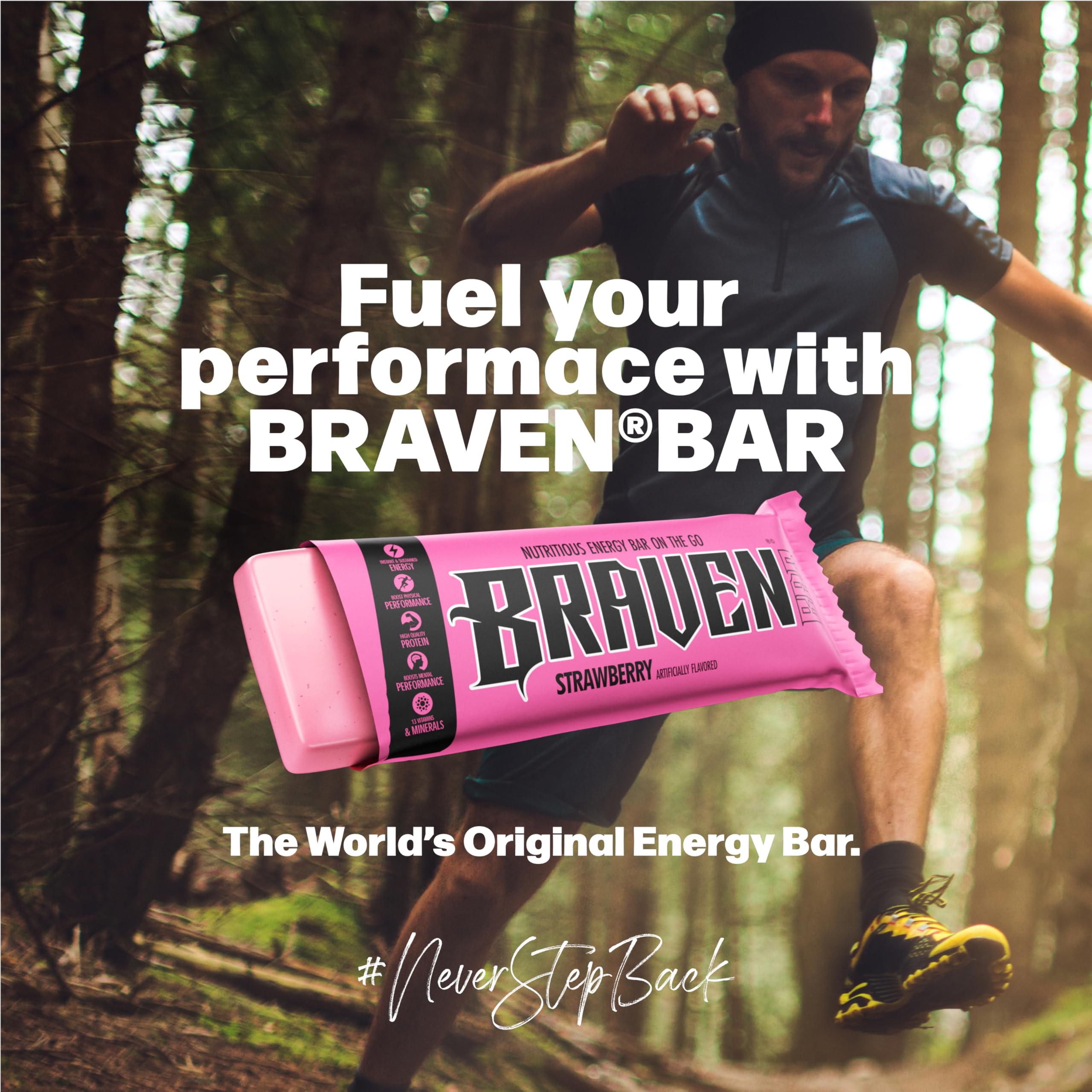 BRAVEN Braven Bar energy bars closeup showing texture and protein boost