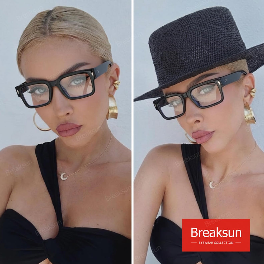 Breaksun blue light blocking glasses on desk for screen work