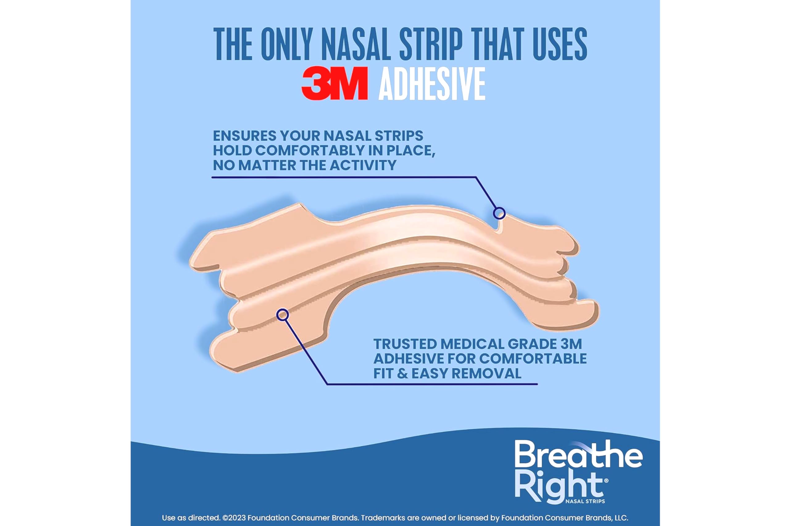 Breathe Right Original strip designed to make breathing easier during workouts.