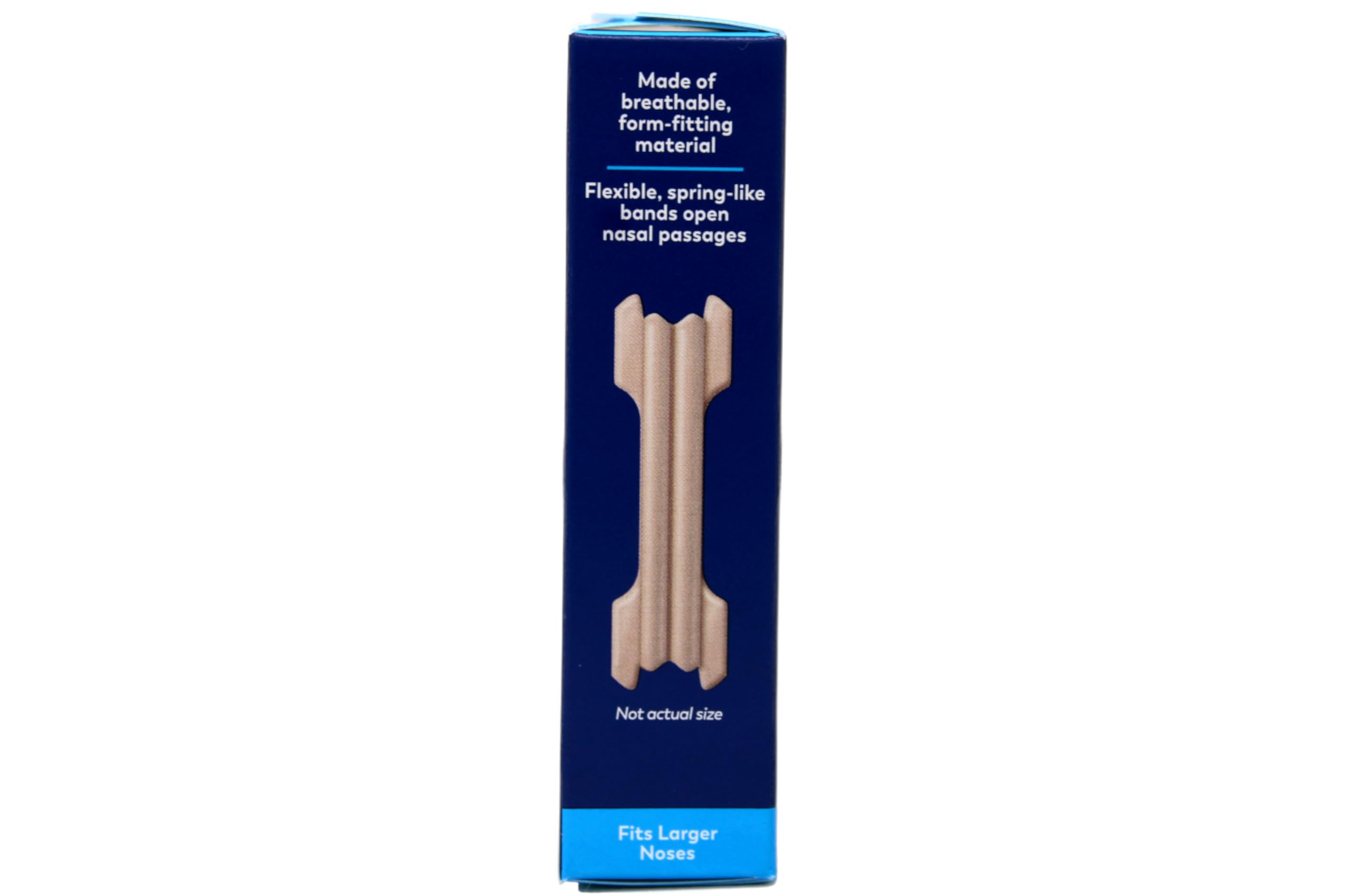 Breathe Right strip worn during sleep to support nasal passages.