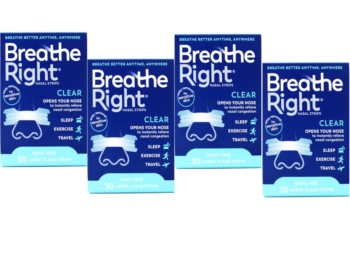 Breathe Right nasal strip clear large box 30-count for convenient daily use
