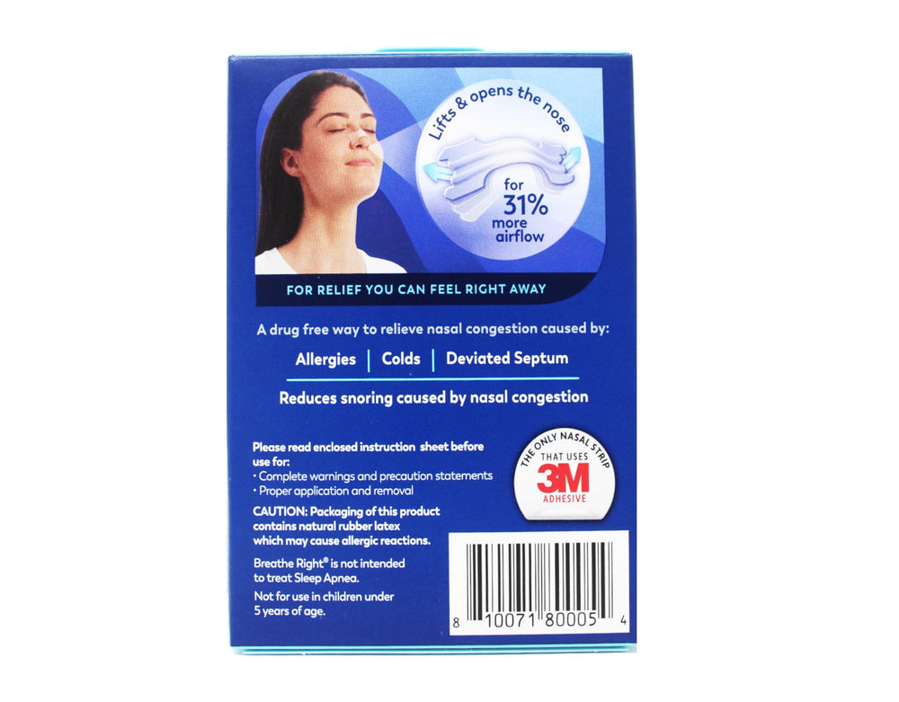 Breathe Right nasal strip clear large supports reducing snoring disturbances