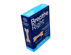 Close-up of 3M adhesive on Breathe Right Original Tan nasal strip.
