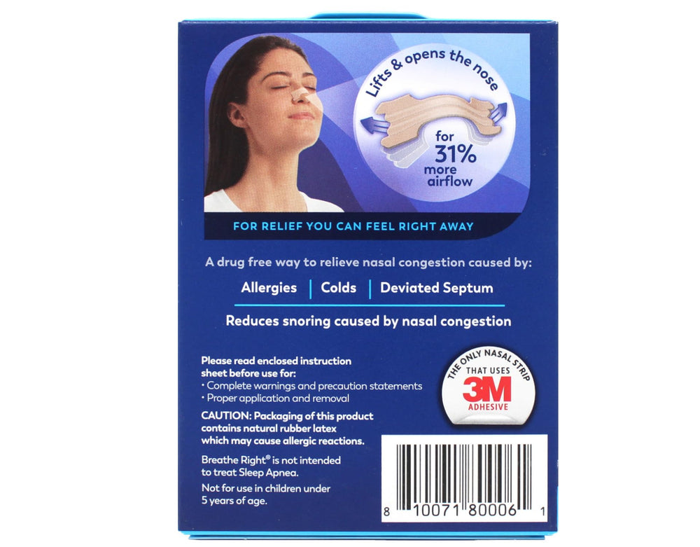 Breathe Right Nasal Strip Original Tan applied on nose during activity.