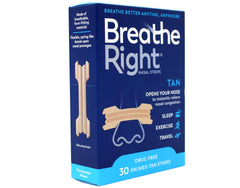 Layout view of four packs of Breathe Right Nasal Strips Original Tan.