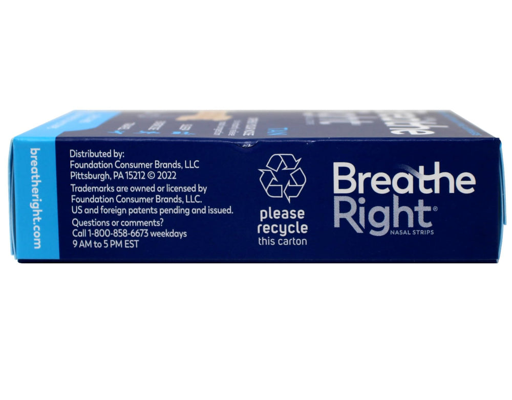 Breathe Right Nasal Strip Original Tan shown for sleep use.