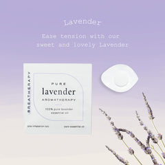 Breatherapy lavender patch worn on wrist providing portable calm.
