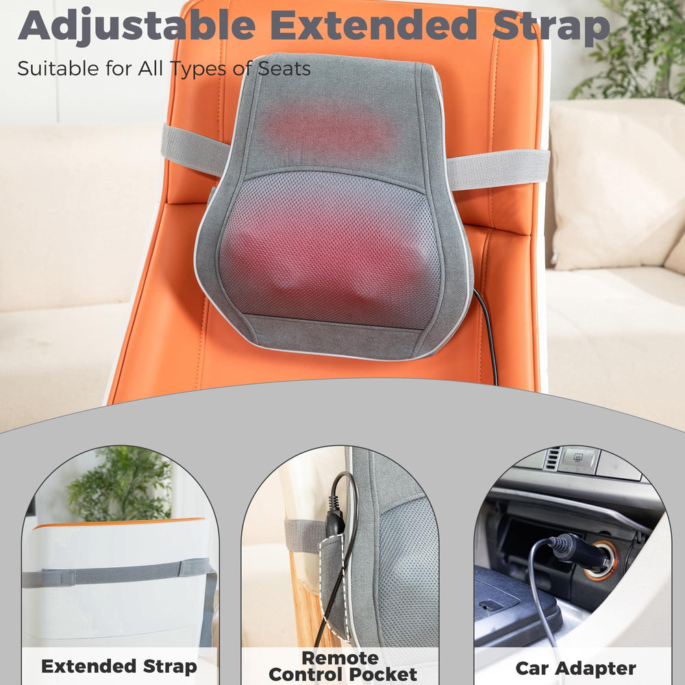 Brelley massager on couch offers gentle relaxation during downtime.