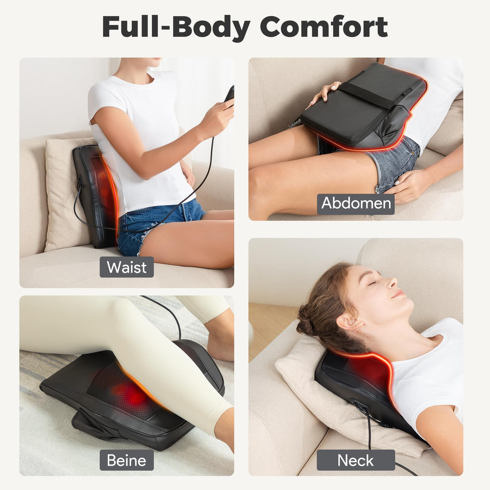 Brelley bi-directional rotating heads offer varied massage patterns.