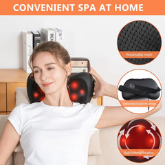 Brelley neck and back massager back view with adjustable strap ready for chair use