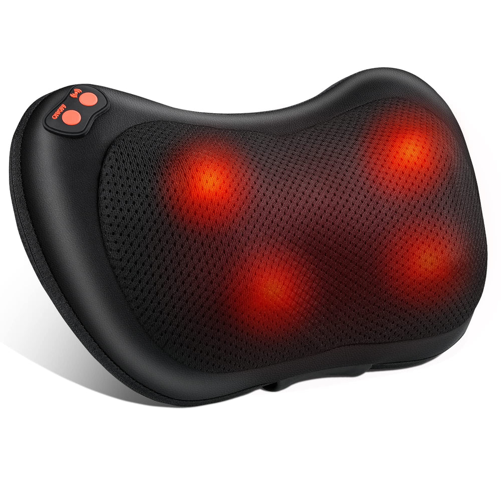 Brelley neck and back massager front view showing compact home device for convenient use