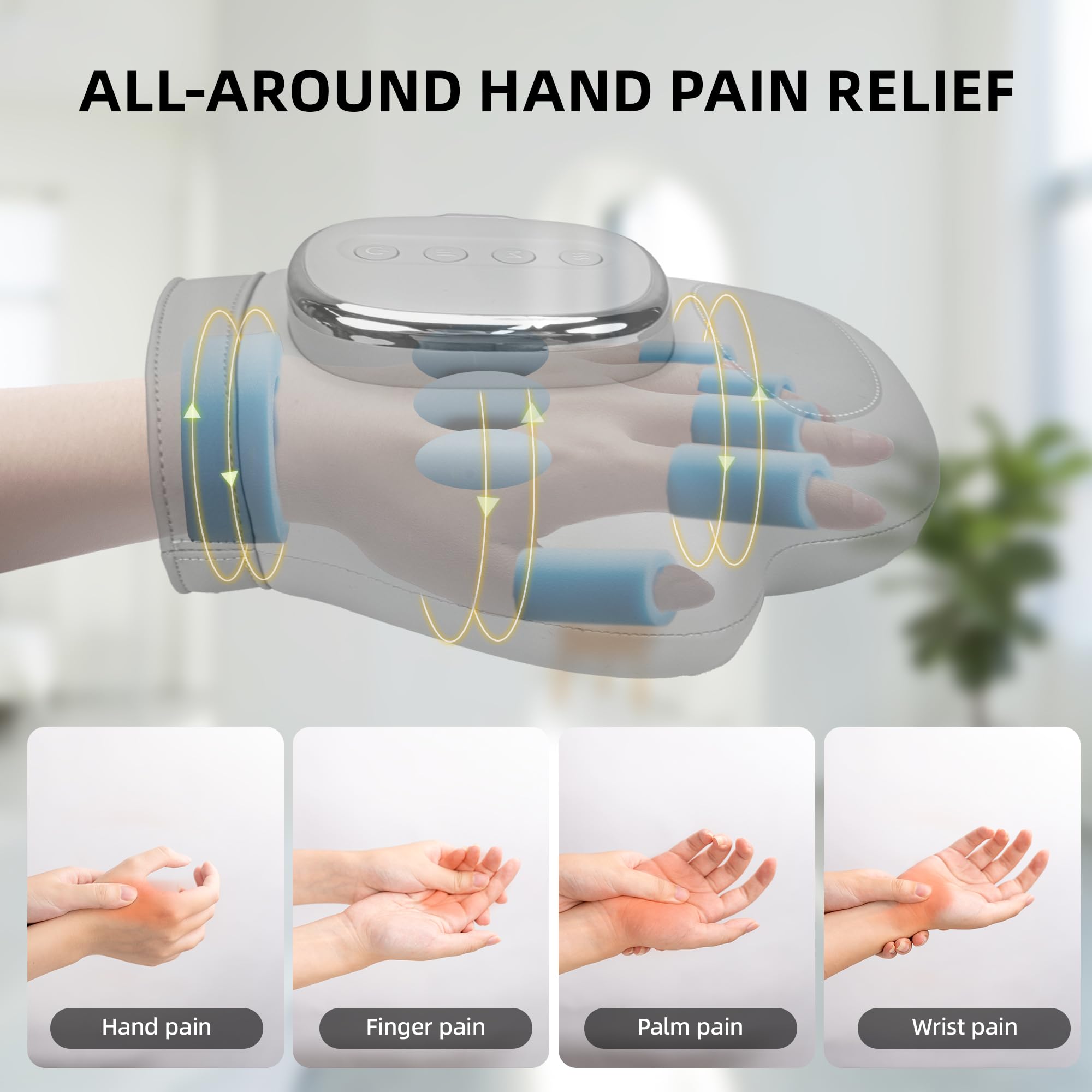 Wireless Brenzo hand massager with long-lasting 2000mAh battery in view.