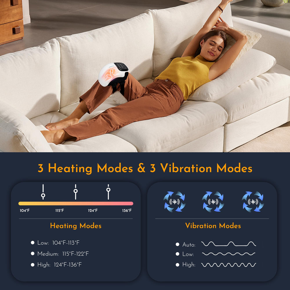 Brenzo knee massager with LED touchscreen provides quick, intuitive control.