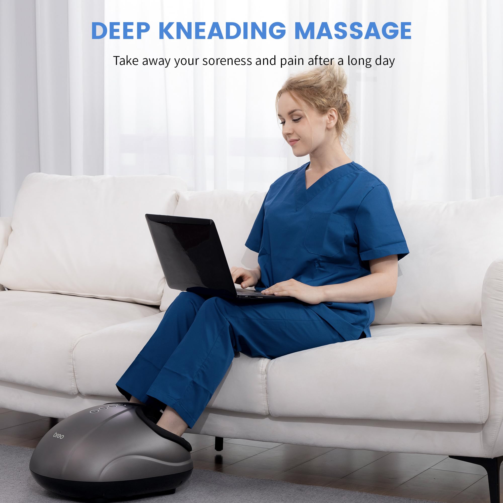 Breo foot massager control panel for easy one-touch operation