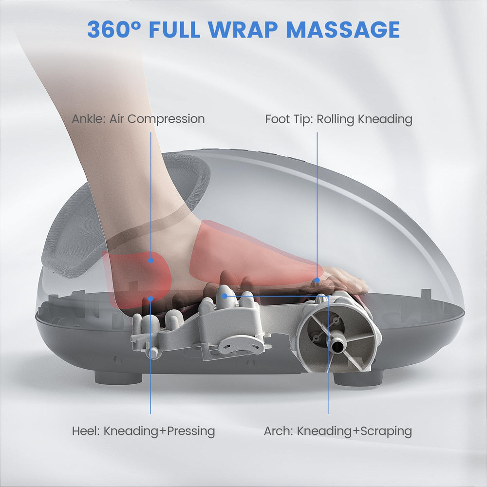 Breo foot massager in use in living room for convenient relaxation