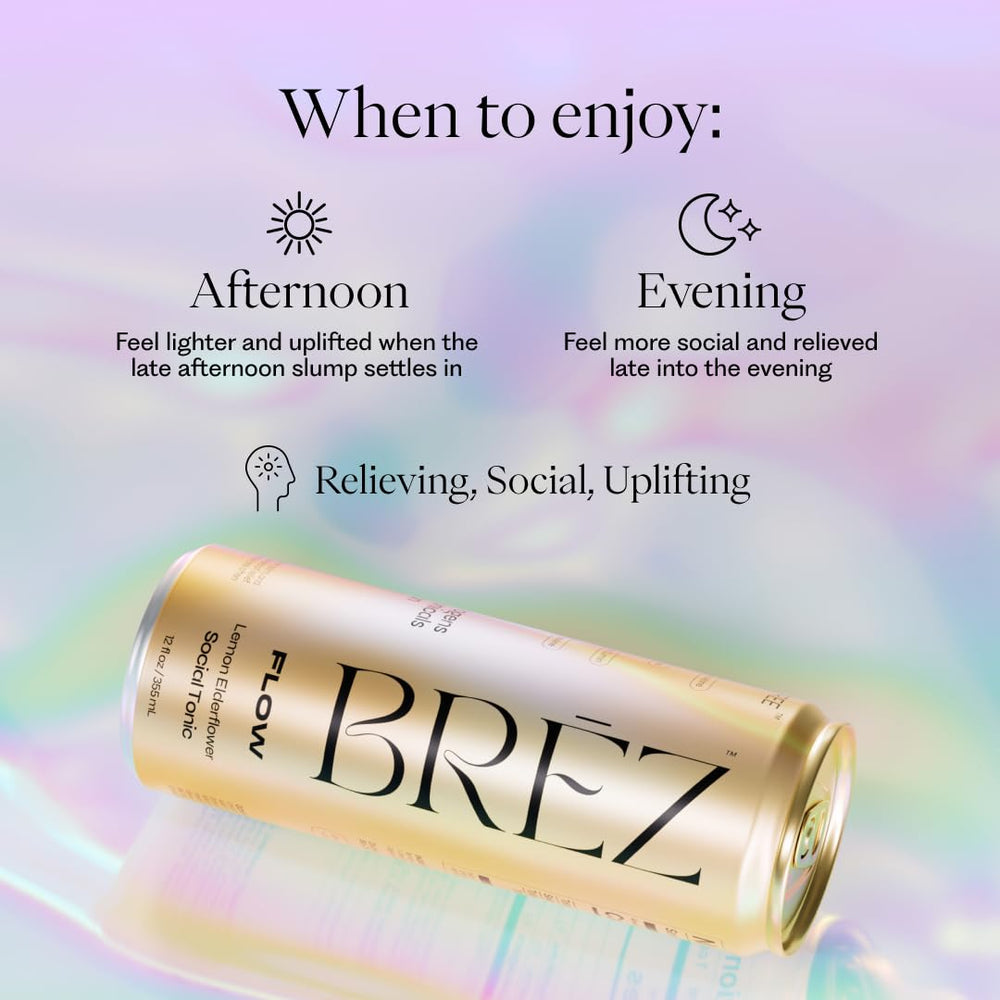 BREZ Flow sparkling bubbles close-up emphasizing light notes and freshness