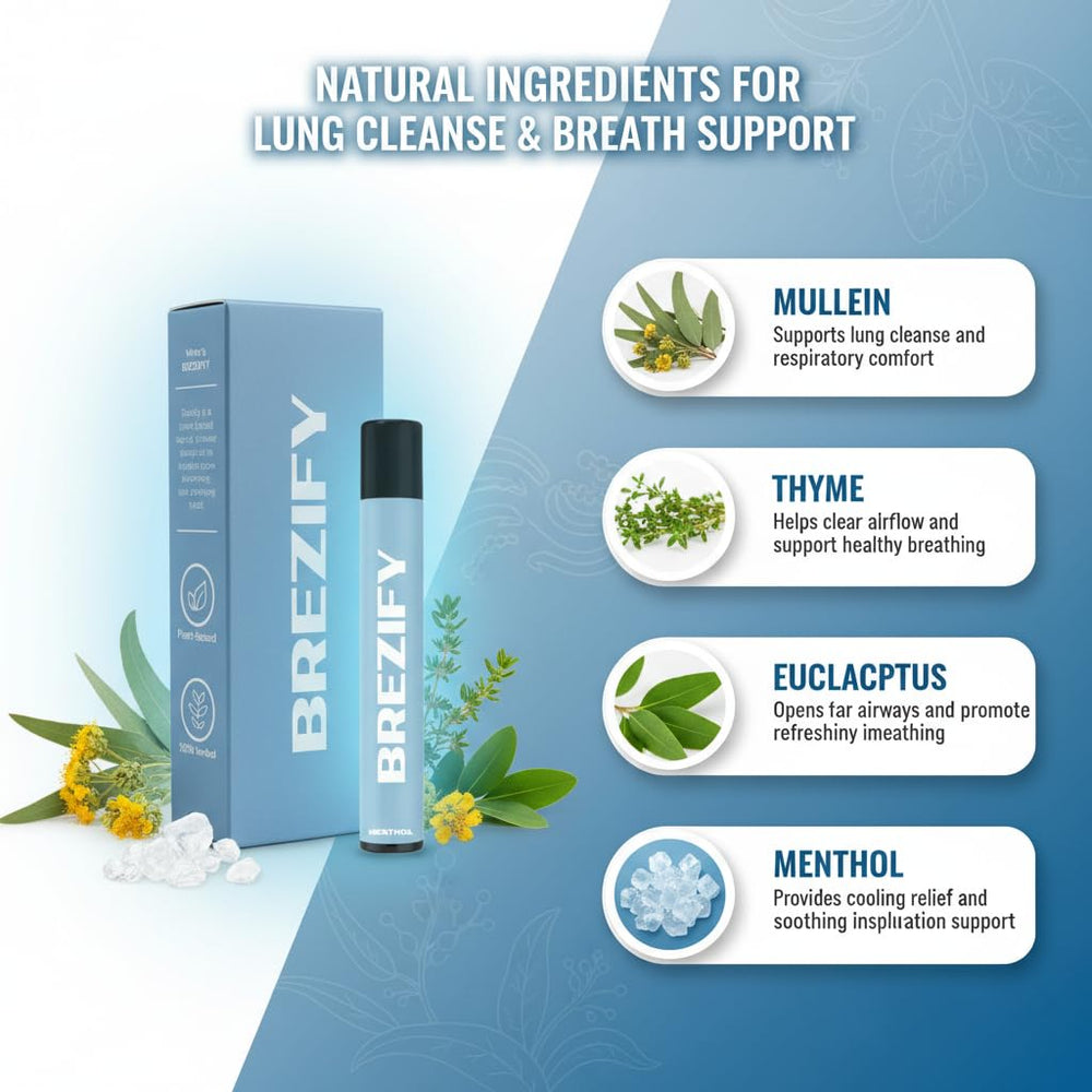 Brezify Herbal Fresh bottle with crisp mint and eucalyptus-inspired notes for a refreshing start.