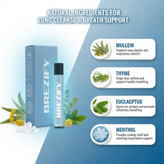 Brezify Herbal Fresh bottle with crisp mint and eucalyptus-inspired notes for a refreshing start.