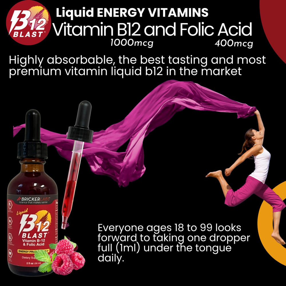 Bricker Labs B-12 Blast bottle on kitchen counter ready for daily use