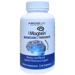 Bricker Labs Magtein bottle label highlighting brain health support