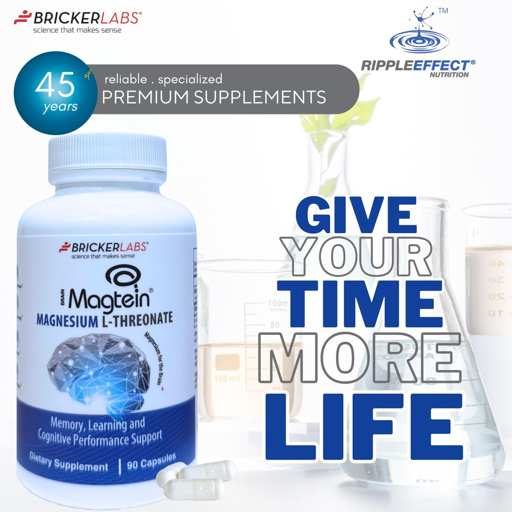 Bricker Labs Magtein serving size graphic indicating 30 servings
