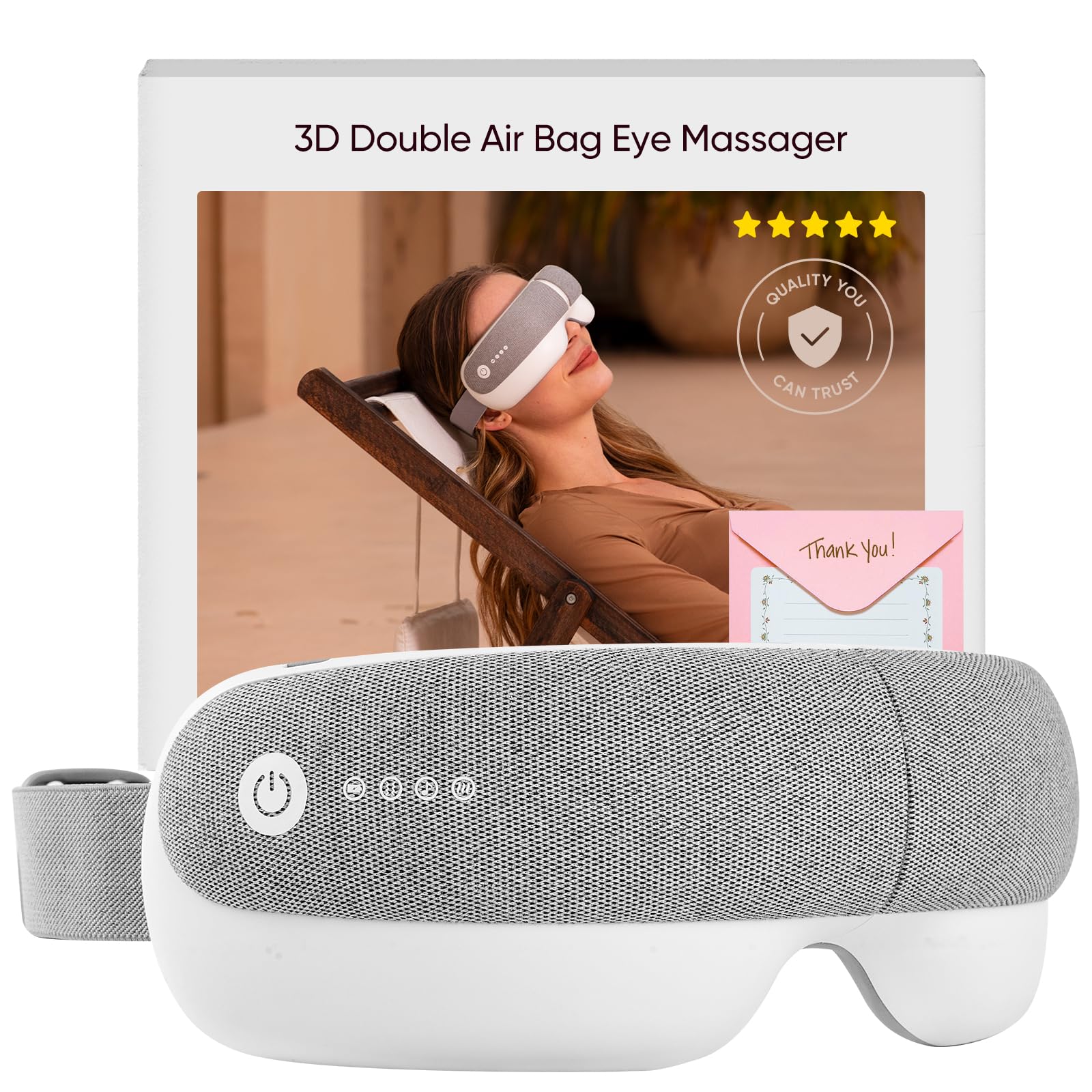Bridigi Eye Massager with Bluetooth music for quick relaxation.