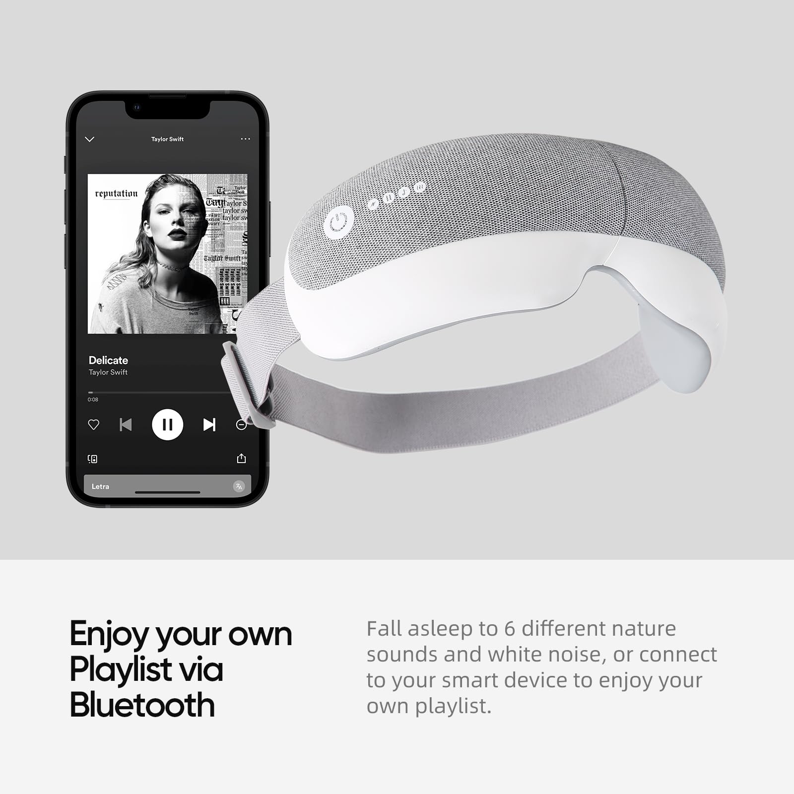 Portable foldable design with USB-C charging for travel.