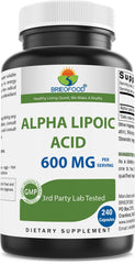 Brieofood Alpha Lipoic Acid bottle front view for daily antioxidant support.