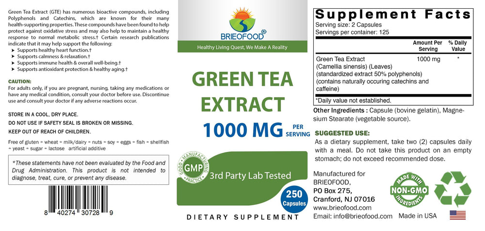 Brieofood, frasco de 250 cápsulas para hábitos saludables