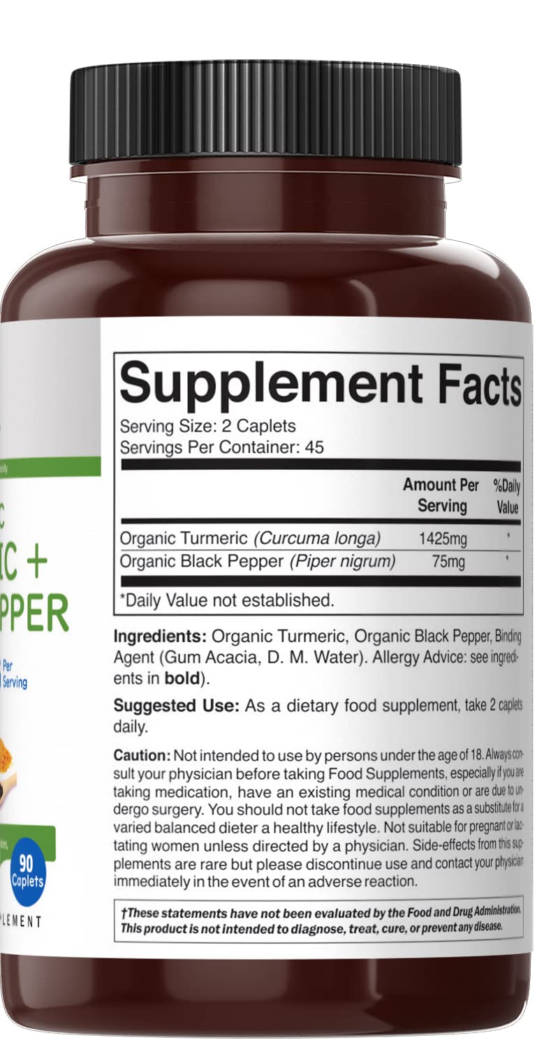 Label on Brieofood turmeric indicating gluten-free formulation