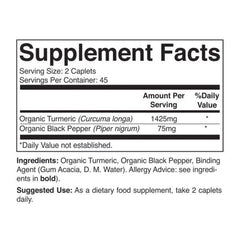 Brieofood turmeric supplement package highlighting 90 vegetarian tablets
