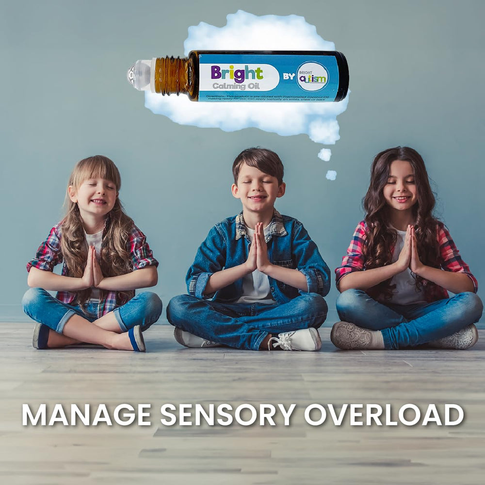 Bright Autism Bright Calming Oil feet application for soothing routine