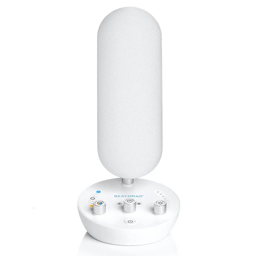 BRIGHT BEACON40 front view with calm glow for focused study sessions.